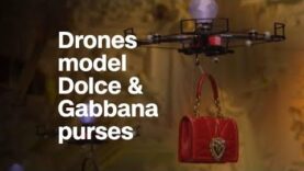 Drones model purses at Dolce & Gabbana fashion show.