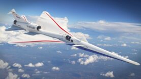Vista exclusiva del avión supersónico de bajo brazo de la NASA