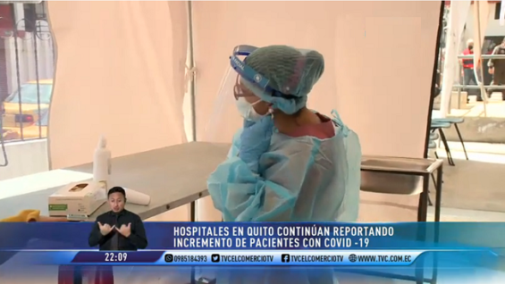Hospitales en Quito continúan reportando incremento de pacientes con Covid-19