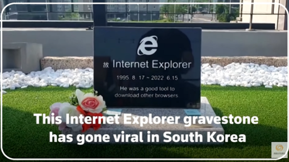Lápida de Internet Explorer se vuelve viral en Corea del Sur