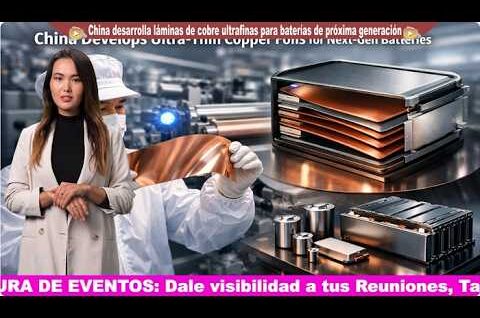 China desarrolla lámina de cobre ultrafina que duplicará la resistencia de las baterías de próxima generación.